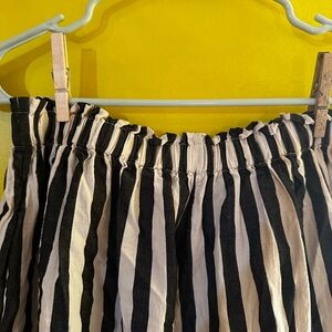 Striped Black and White Women's Ankle Pants